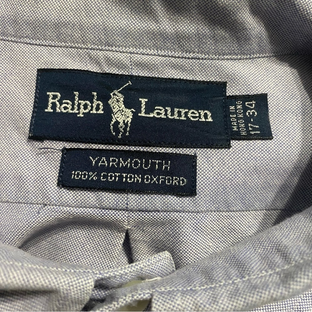 Ralph Lauren Blue Oxford Cotton Yarmouth Button Down Dress Shirt - Picture 4 of 4